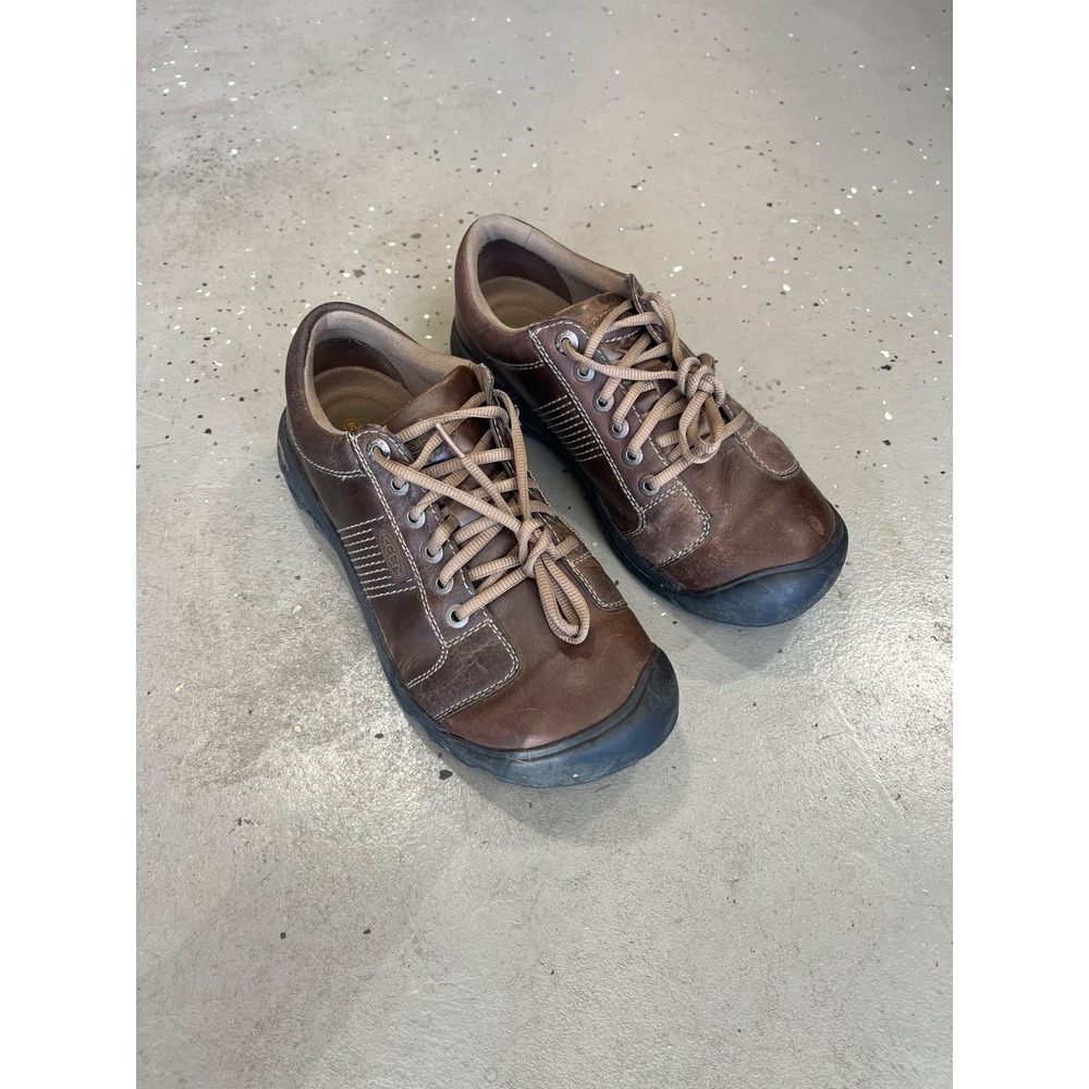 Keen Austin Shoes Mens 9.5 Brown Leather Water Resistant Lace Up Cushioned